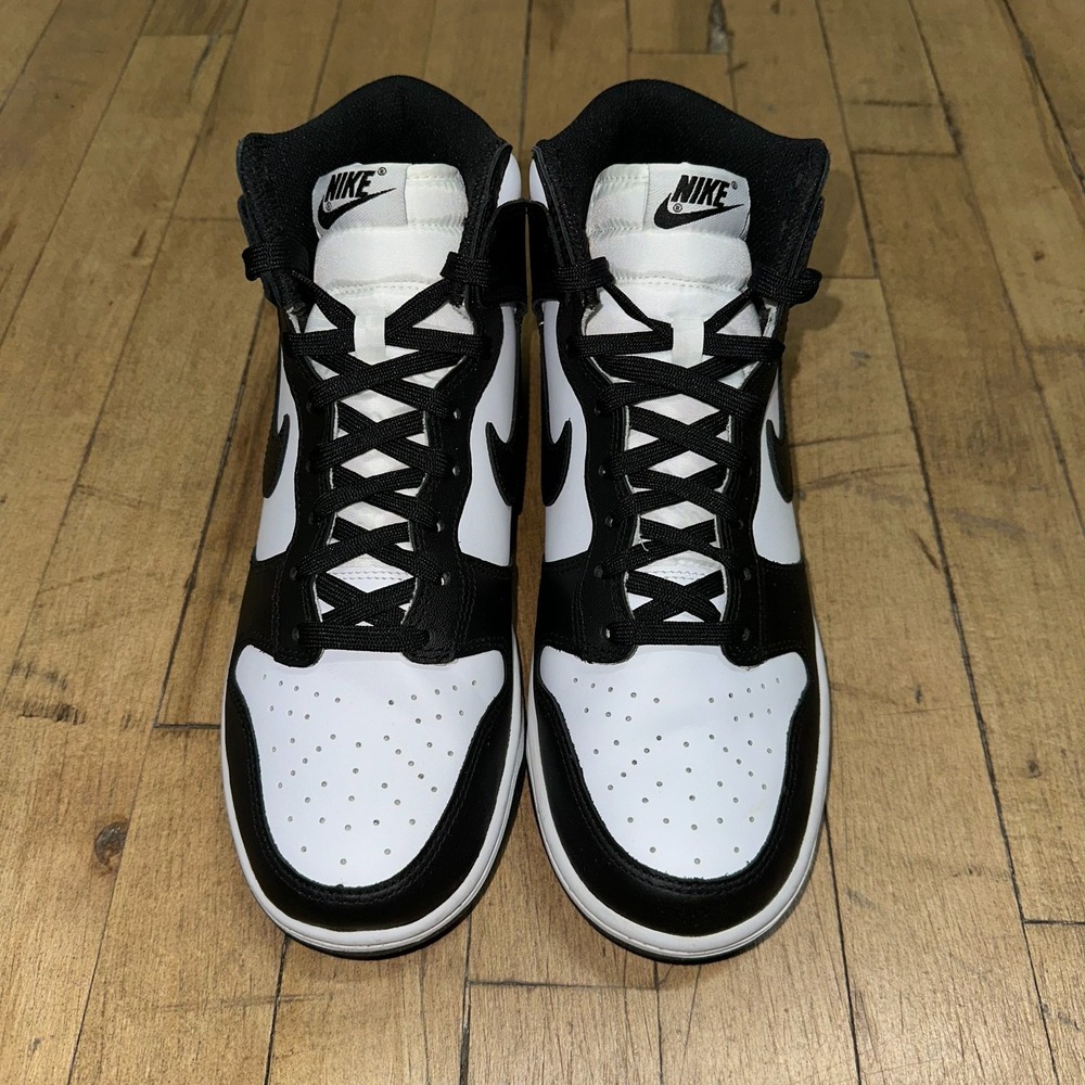 Nike Dunk High Panda Sneakers Men's Size 8.5 Black White Comfort Lace Up Walking - Picture 6 of 12